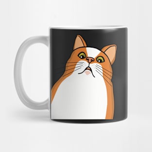 The Ginger cat watching you from above a bit surprised Mug